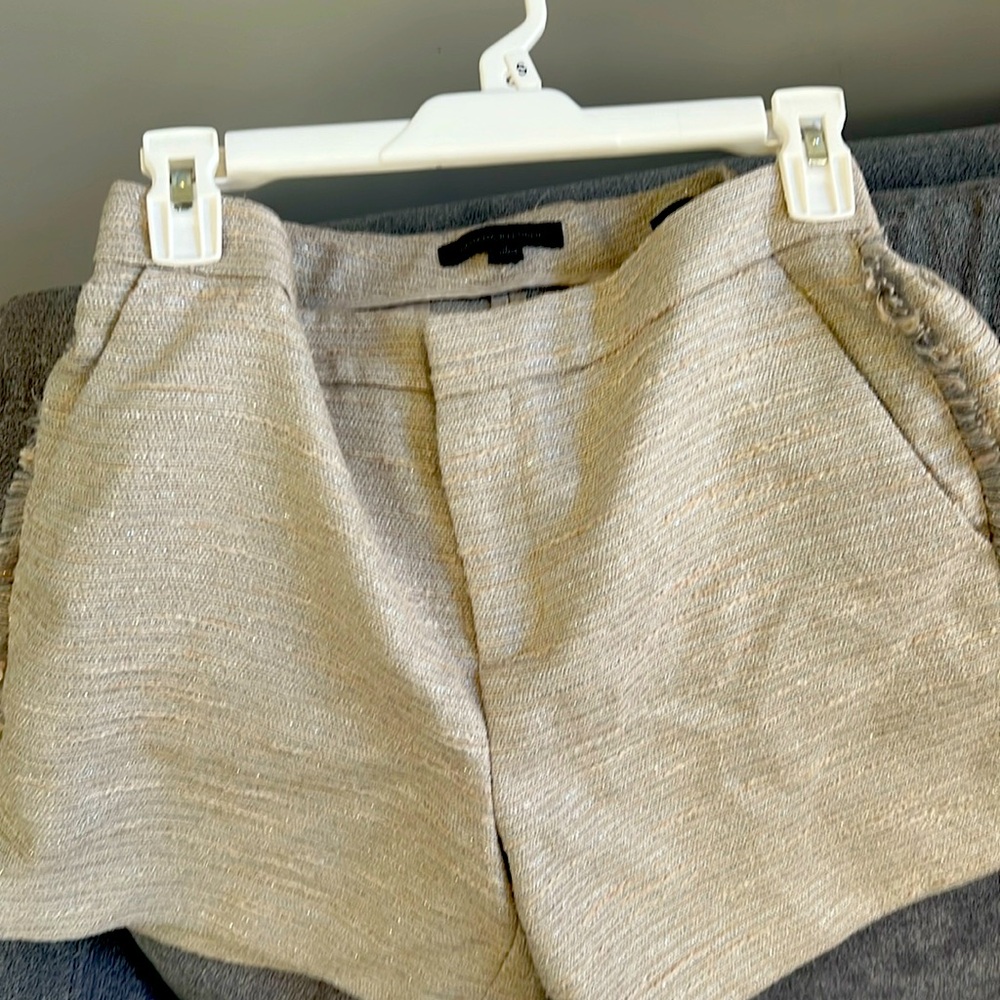 Dressy metallic tan shorts with fringe from Banana republic.